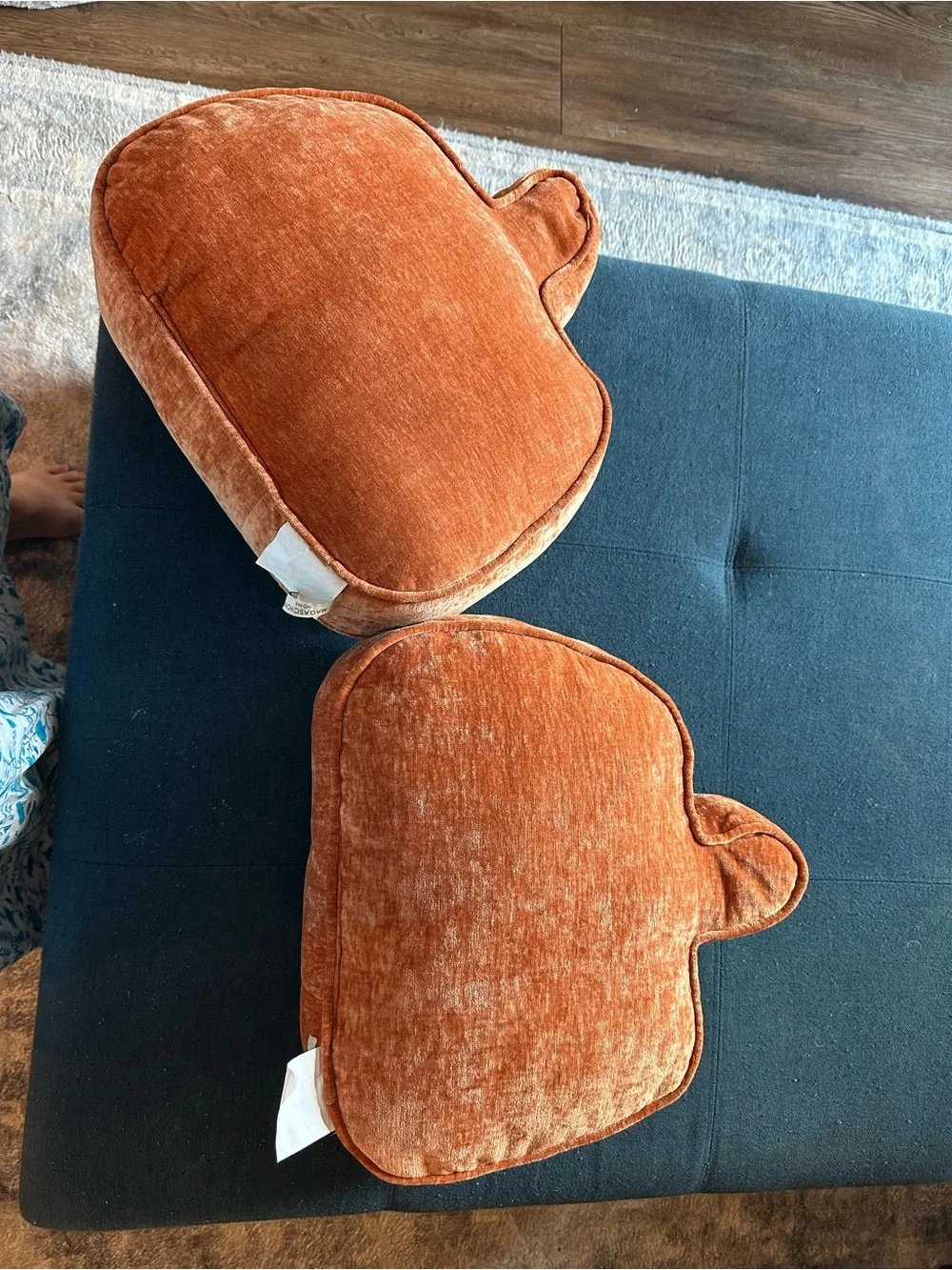Magaschoni Plush Velvet Pumpkin Accent Pillow in Rust Orange